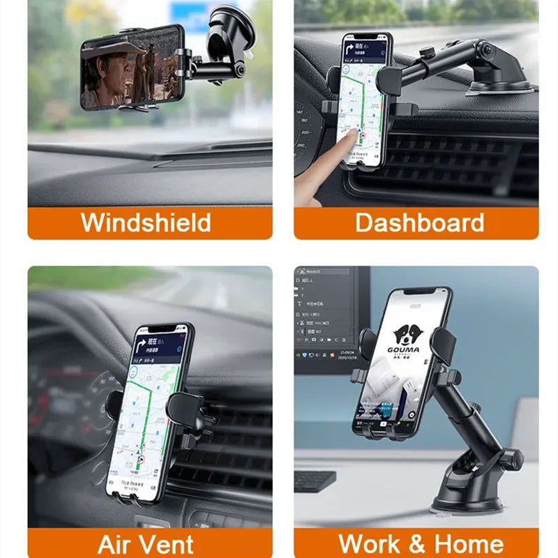 2024 NEW  Sucker Car Phone Holder 360° Windshield Car Dashboard Mobile Cell Support Bracket for Iphone Samsung Xiaomi